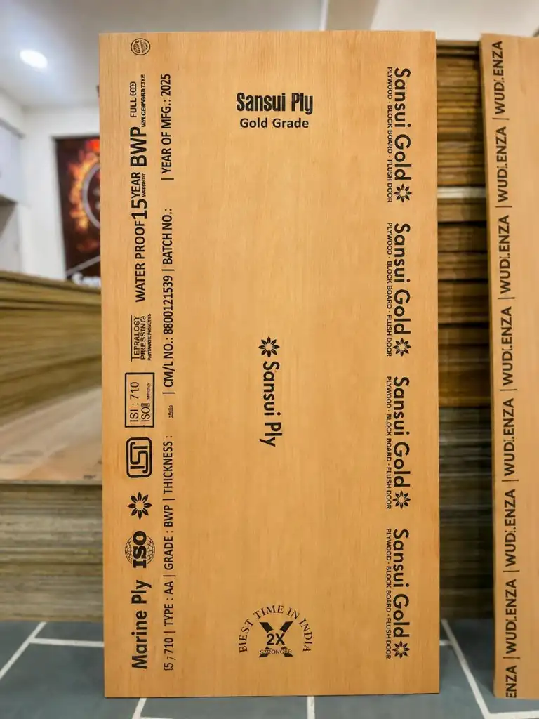 Sansui Gold marine BWP plywood sheet stamped IS-710 with 15-year warranty