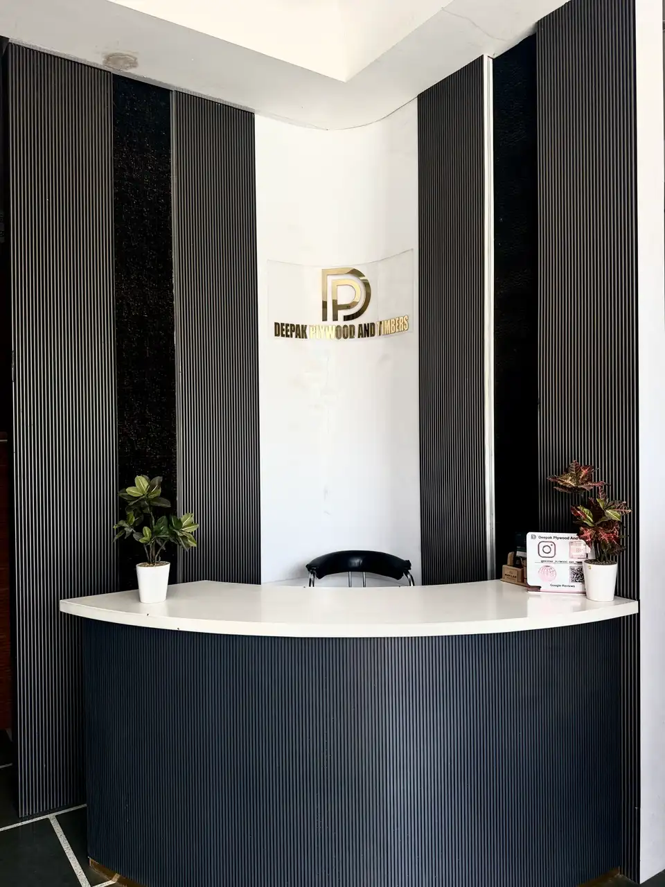 Portrait showroom shot highlighting interior product displays