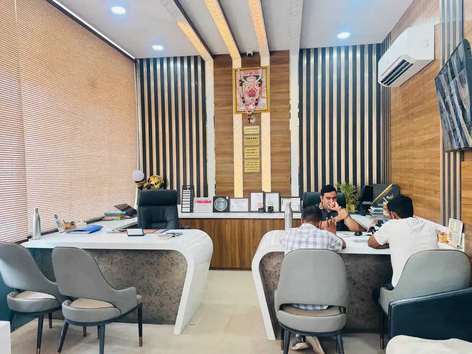 Spacious showroom interior with polished floor and product displays
